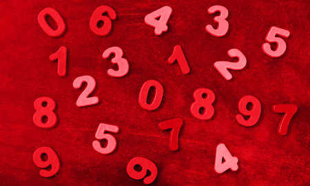 Many red numbers top viewの写真素材