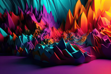 Abstract colorful background. 3d rendering, 3d illustration. Created with Generative AI technologyの素材