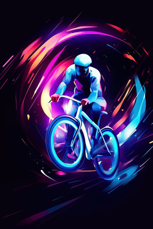 Cyclist riding a bicycle on abstract background. vector illustration.のイラスト素材