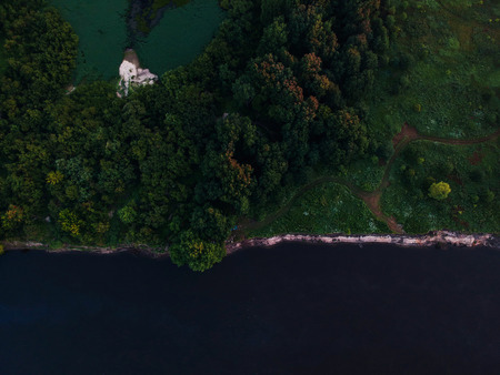 Big Oka river from the height of summer dayの写真素材