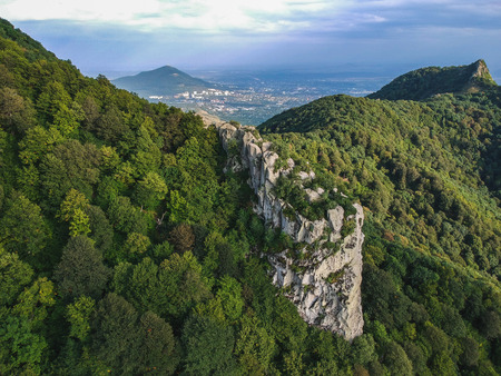 Mount Beshtau from the height of the drone in the summer Sunny dayの写真素材