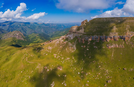 Plateau Bergamet from the height of the drone clear Sunny day in summerの写真素材