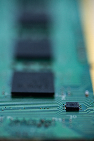 Macro photo of the chipの写真素材