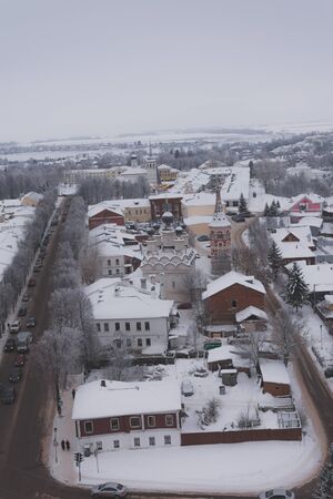Suzdal from the height of the bell tower in the winter day.の写真素材