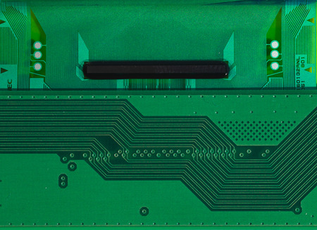 Macro photo of laptop  chip with space for writingの写真素材