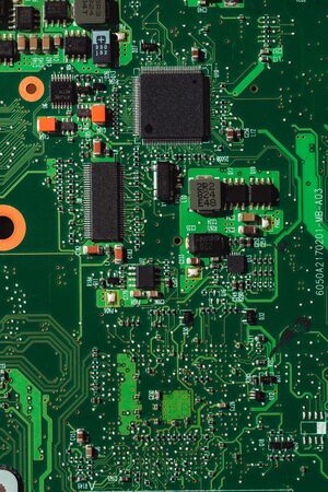 Macro photo of laptop microcircuits close upの写真素材