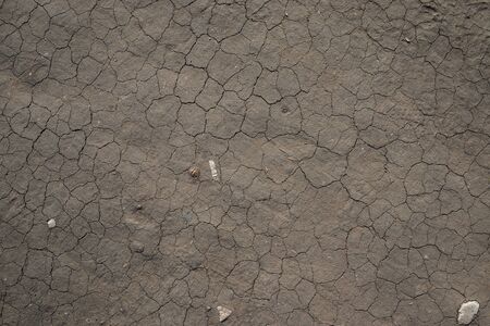 The texture of the cracks on the dry land during a droughtの写真素材
