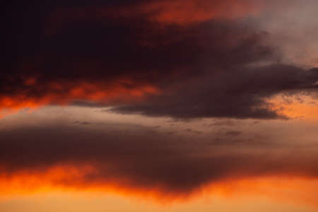 Pink clouds close up at sunset in the eveningの写真素材
