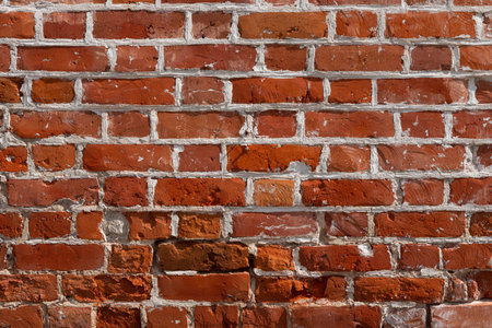 Macro texture of a beautiful red brickwork.