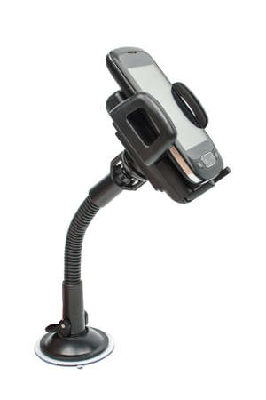 The smartphone in the automobile holderの写真素材