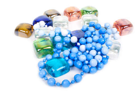 Beads and pieces of glassの写真素材