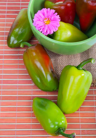 Fresh crop of sweet paprikaの写真素材