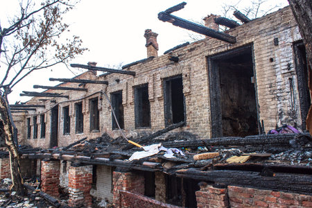 the burned-down house