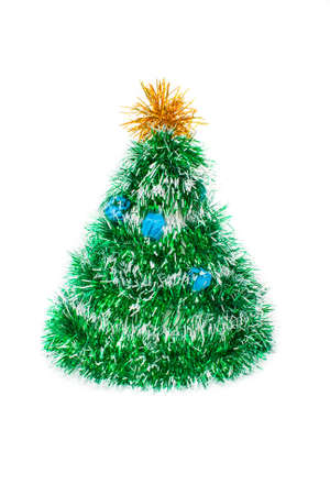 Toy fir-tree from tinselの写真素材