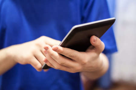 Man working with the tabletの写真素材