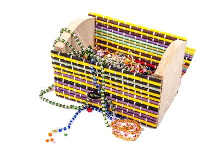 Box with beads of beadsの写真素材