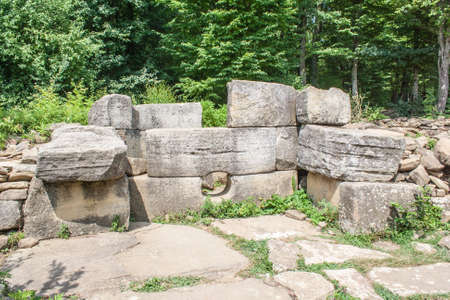 Dolmens, ancient megalithic structures in the North Caucasusの写真素材