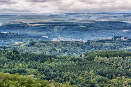 Cloudy weather in the mountains of the Northern Caucasus in the town of Kislovodsk. The view from the mountain.の写真素材