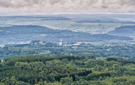 Cloudy weather in the mountains of the Northern Caucasus in the town of Kislovodsk. The view from the mountain.の写真素材