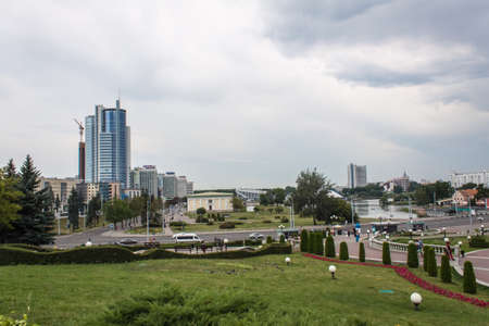 Cityscape the Central part of Minsk the capital of Belarusの写真素材