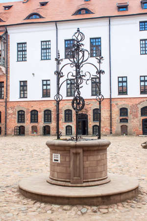 Well in the courtyard of the Mir Castle in Belarusのeditorial素材