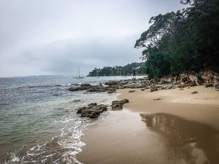 Beach and pier in the Bundeena area, Australiaの写真素材