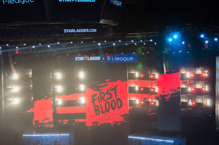 MINSK, BELARUS - JANUARY 17, 2016 Starladder iLeague championship Dota 2 and Counter Strike Global...