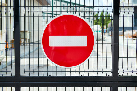Stop sign on the gate