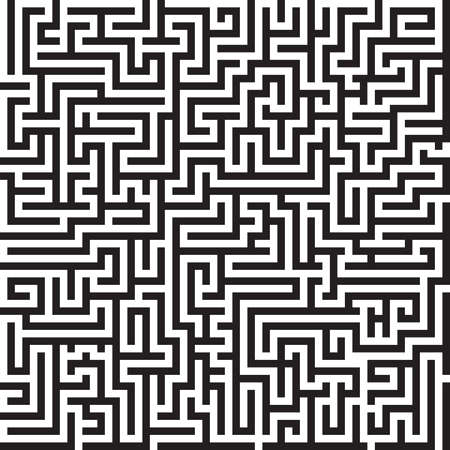 Maze graphic black and white seamless vector patternのイラスト素材