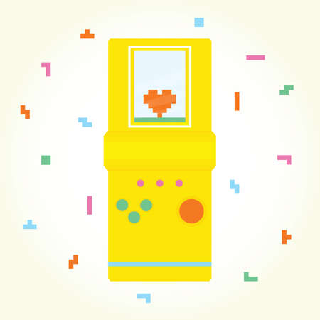 I love you brick game vector postcardのイラスト素材