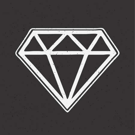 Diamond hand drawn old school tattoo vector illustrationのイラスト素材