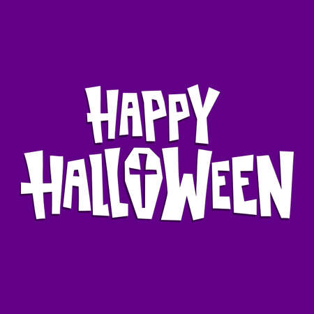 Happy halloween sign vector illustration purple posterのイラスト素材
