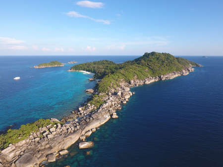 Beautiful Similan Island Number 4 Aerial View. Andaman Sea, Thailand.の写真素材