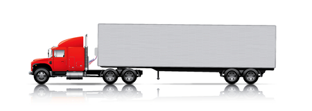 red semi- truckのイラスト素材