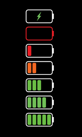 battery sign on blackのイラスト素材