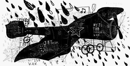 Symbolic image of a sport airplane which has a propeller 