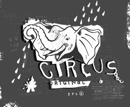 Symbolic image of a circus elephant のイラスト素材