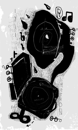 The symbolic image of an old gramophoneのイラスト素材