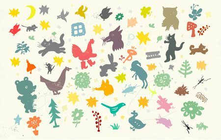 The symbolic image of animals in children styleのイラスト素材