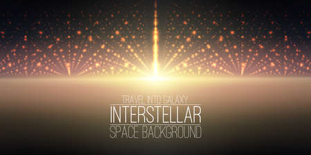 interstellar space background.Cosmic galaxy illustration.Background with nebula, stardust and bright shining stars.のイラスト素材