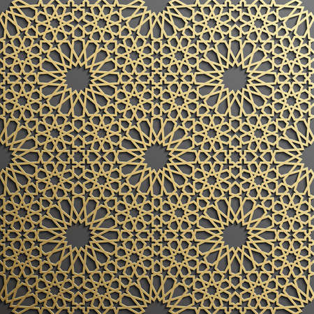 Seamless pattern 3d . Traditional Arabic design.のイラスト素材
