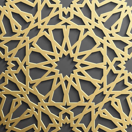 Seamless pattern 3d . Traditional Arabic design.のイラスト素材