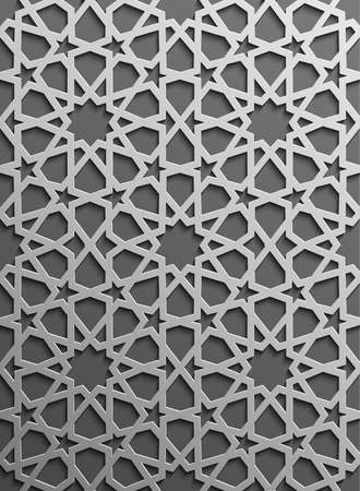 Seamless pattern 3d . Traditional Arabic design.のイラスト素材