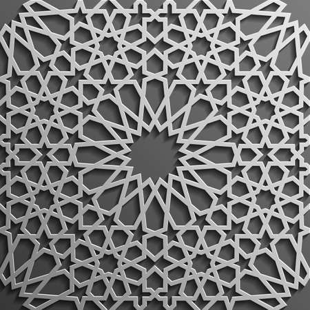 Seamless pattern 3d . Traditional Arabic design.のイラスト素材