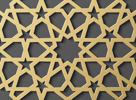Seamless pattern 3d . Traditional Arabic design.のイラスト素材