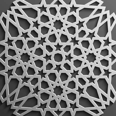 Seamless pattern 3d . Traditional Arabic design.のイラスト素材