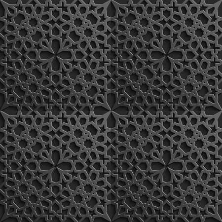 Seamless pattern 3d . Traditional Arabic design.のイラスト素材