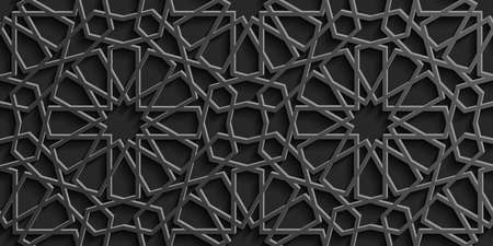 Seamless pattern 3d . Traditional Arabic design.のイラスト素材