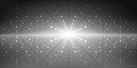 interstellar space background.Cosmic galaxy illustration.Background with nebula, stardust and bright shining stars.のイラスト素材