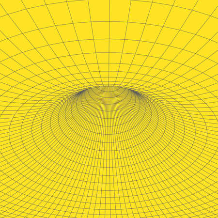 Wireframe mesh polygonal element. Torus with connected lines and dots.のイラスト素材